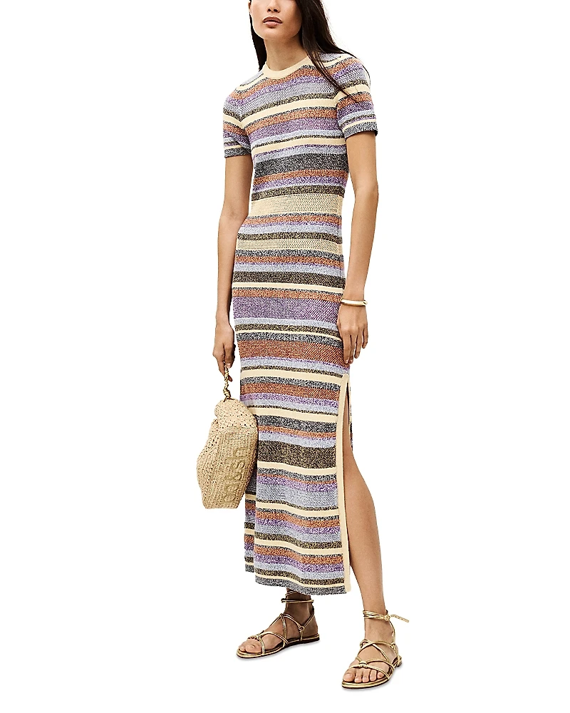 ba & sh Tonnie Striped Midi Dress