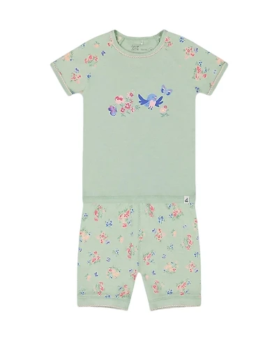 Deux par Girls' Organic Cotton Two-Piece Short Pajama Set - Big Kid