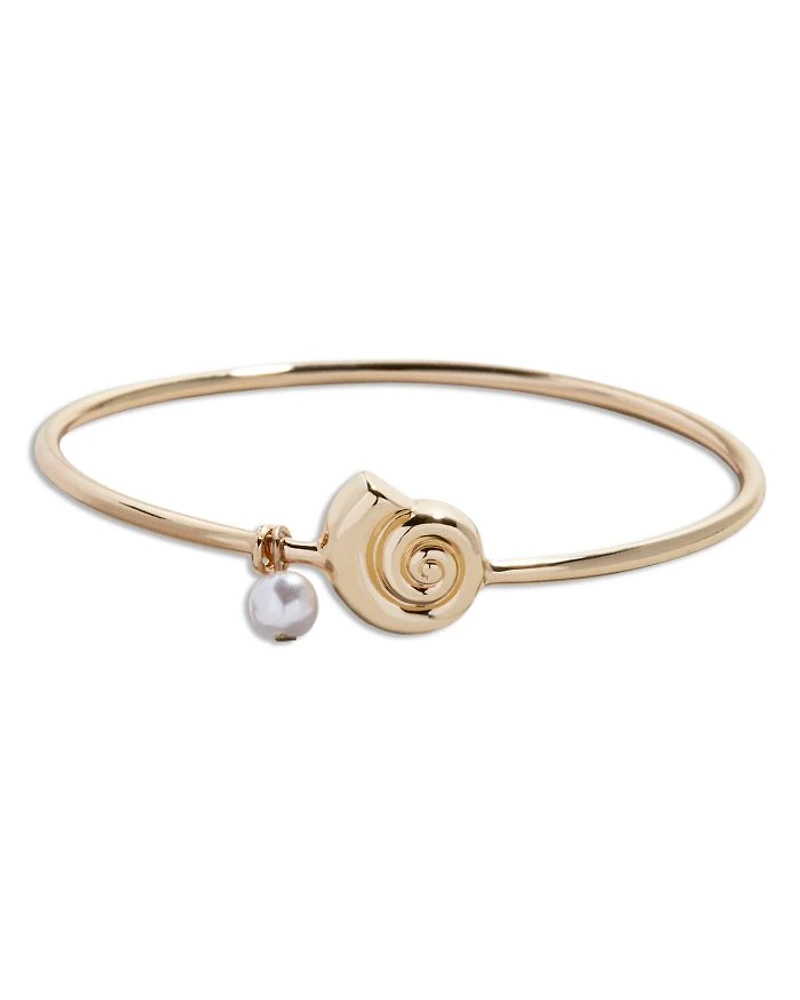 Lucia Shell & Imitation Pearl Bangle Bracelet