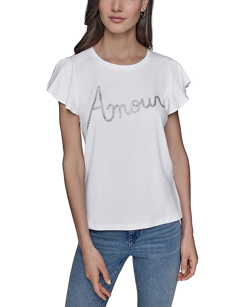 Karl Lagerfeld Paris Crystal Amour Tee