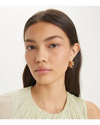 Eleanor Hidden Hoop Earrings, 0.9" diameter