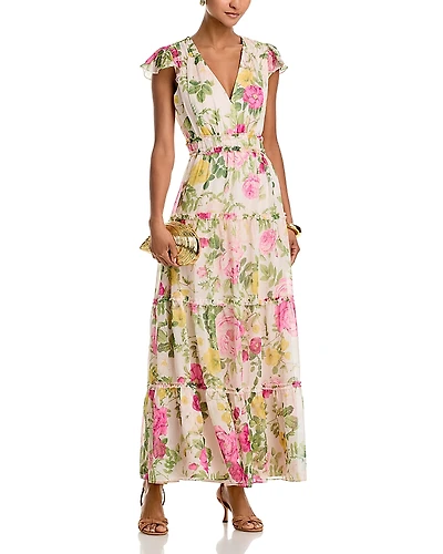 Aqua Blooming Maxi Dress - Exclusive