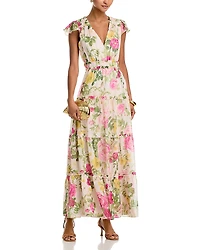 Aqua Blooming Maxi Dress - Exclusive