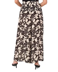 Printed Drawstring Wide Leg Pants