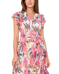 Floral Print Belted Dress