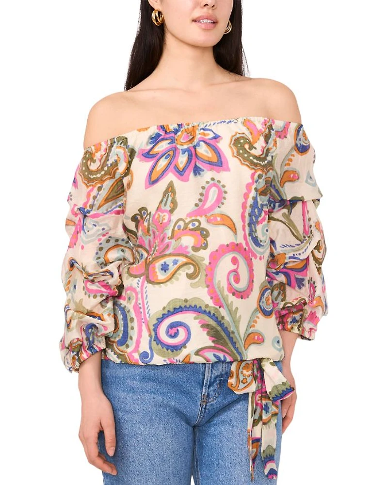 Off Shoulder Bubble Sleeve Top