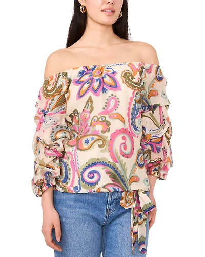 Off Shoulder Bubble Sleeve Top