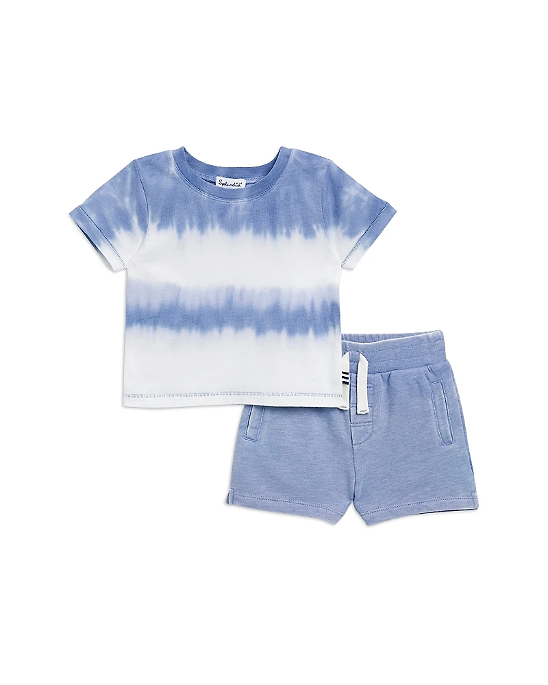 Splendid Boys' Sunburst Tie Dye Striped Tee & Shorts Set - Baby