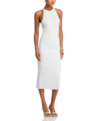 L'Agence Kimi Pleat Hem Knit Dress