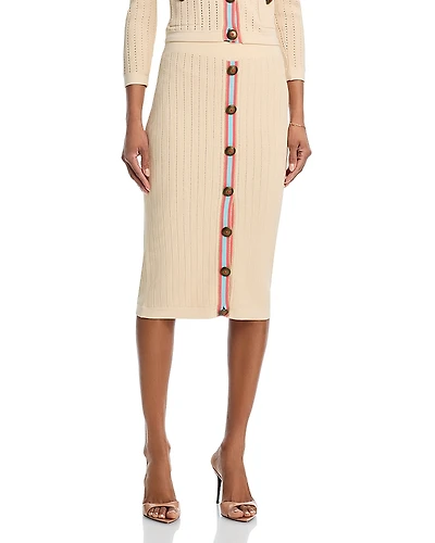L'Agence Melania Pointelle Knit Skirt