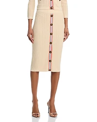 L'Agence Melania Pointelle Knit Skirt