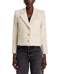 Sylvia Fringe Trim Tweed Jacket