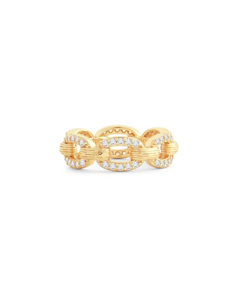 Enchanted Forest 18K Yellow Gold Plated Chain Ring