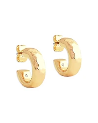 Farrier 18K Yellow Gold Plated Huggie Hoops, 0.7" diameter
