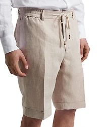 Linen Drawstring Bermuda Shorts