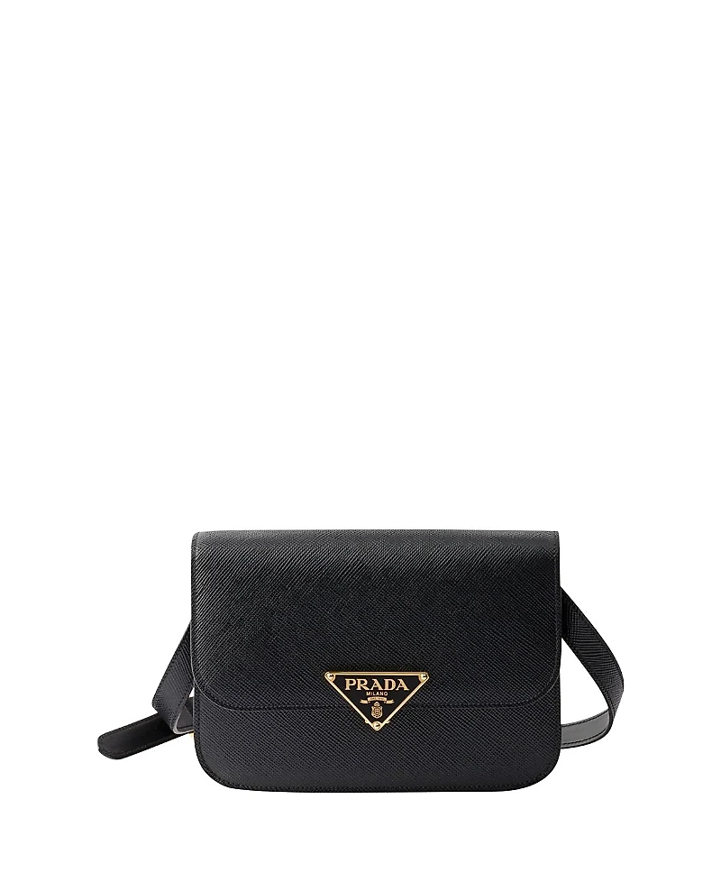 Prada Saffiano Leather Flap Shoulder Bag
