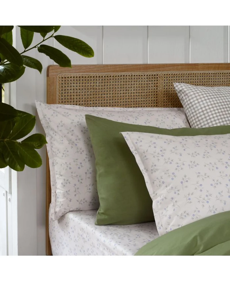 Spring Sprig Printed Cotton Pillowcase Pair