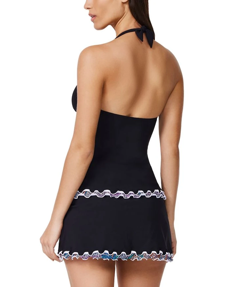 Layla Tricolore Solid Halter Tankini Top