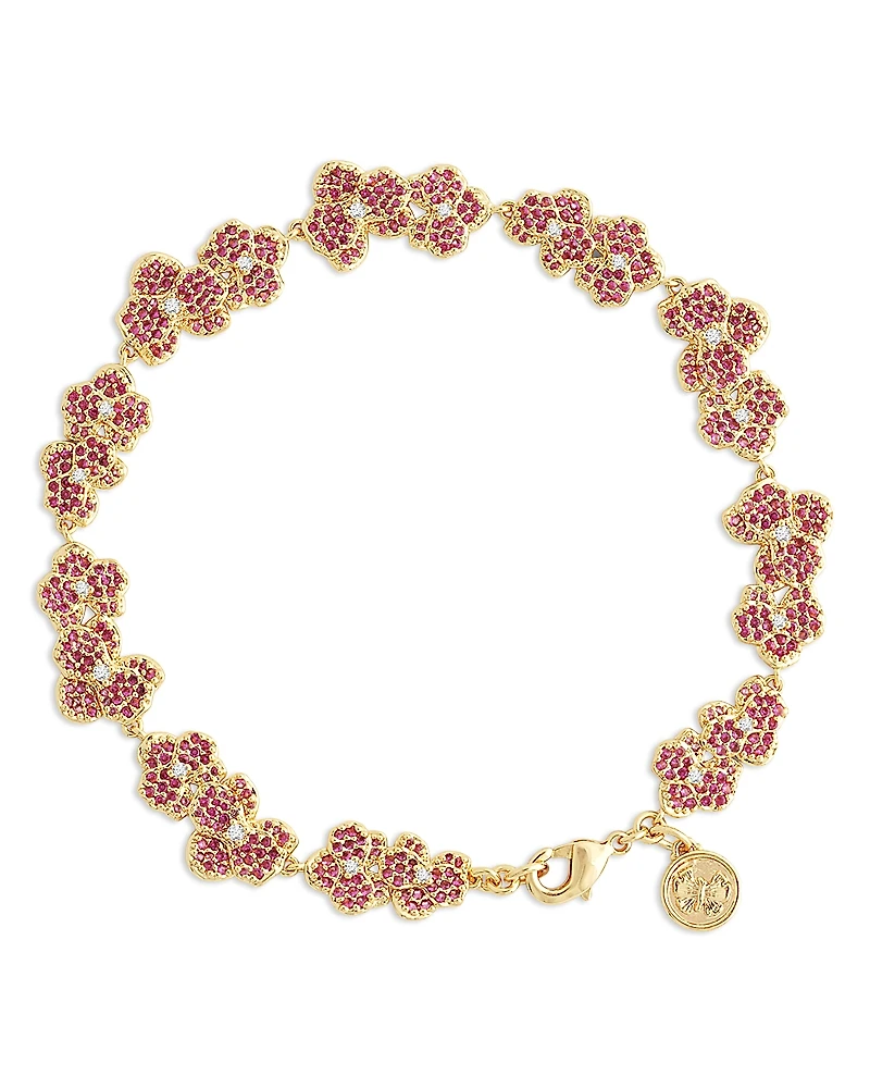 Anabel Aram Pave Orchid Tennis Bracelet