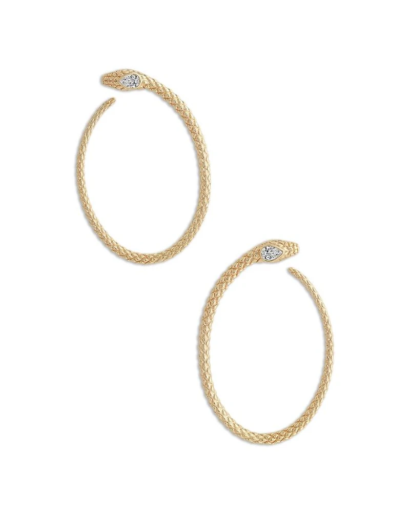 Crystal Serpent Hoop Earrings