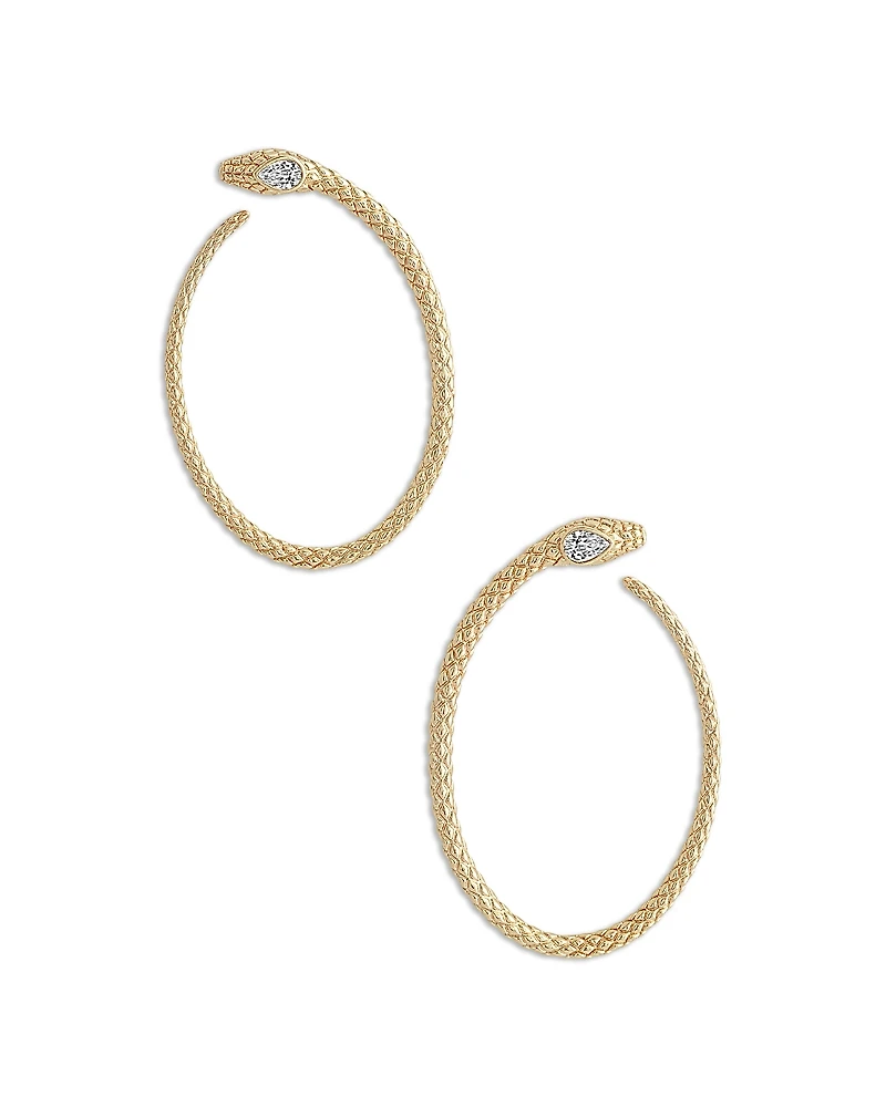 Anabel Aram Crystal Serpent Hoop Earrings