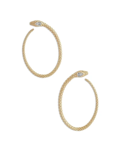 Anabel Aram Crystal Serpent Hoop Earrings