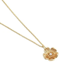 Wildflowers Pavé Flower Pendant Necklace, 16"-17"