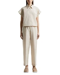 Short Sleeve Hidden Placket Blouse