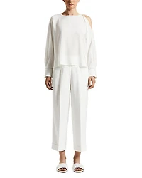 Silk Blend Cold Shoulder Blouse