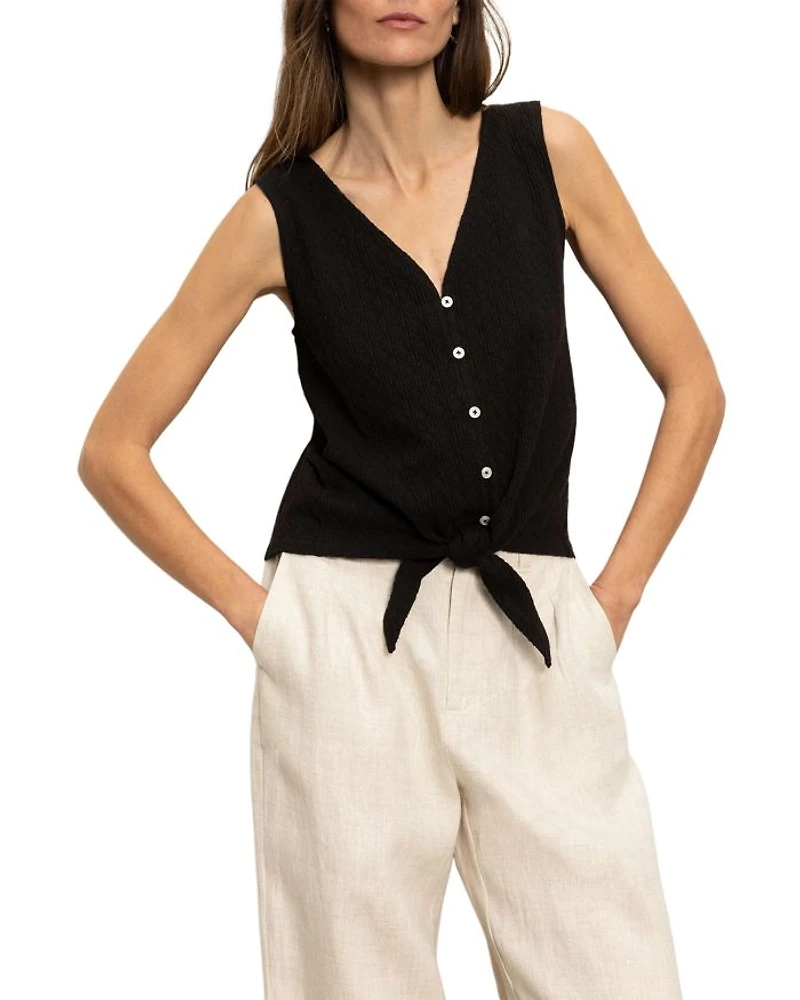 Vacation Tie Shell Palm Top