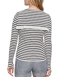 Lace Up Striped Sweater
