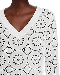 Embroidered Eyelet Top