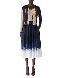 Brushed Canvas Printed Stretch Cotton Circle Skirt