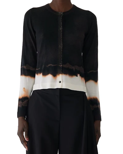 Burned Stripe Wool Cardigan