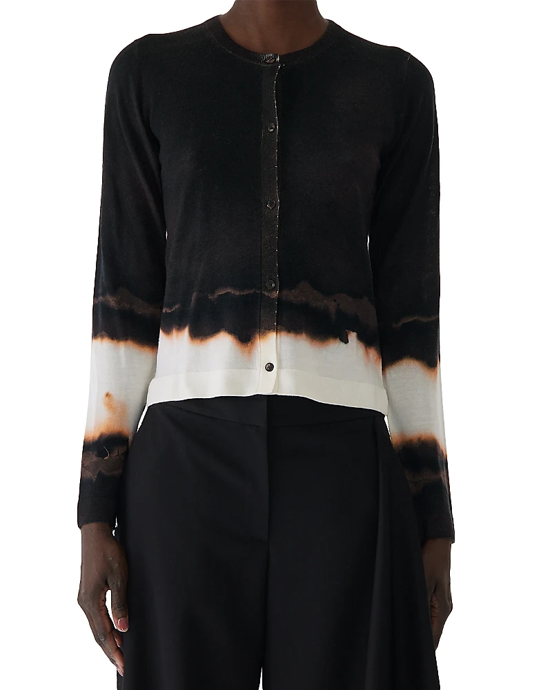 Jason Wu Collection Burned Stripe Wool Cardigan