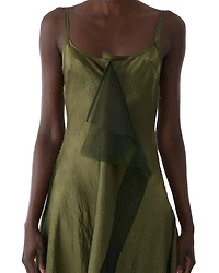 Crinkled Satin Slip Dress