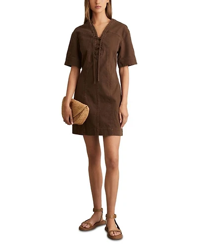 Tia Lace Up Shift Dress