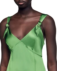 Sandro Cecile Fluid Satin Effect Dress