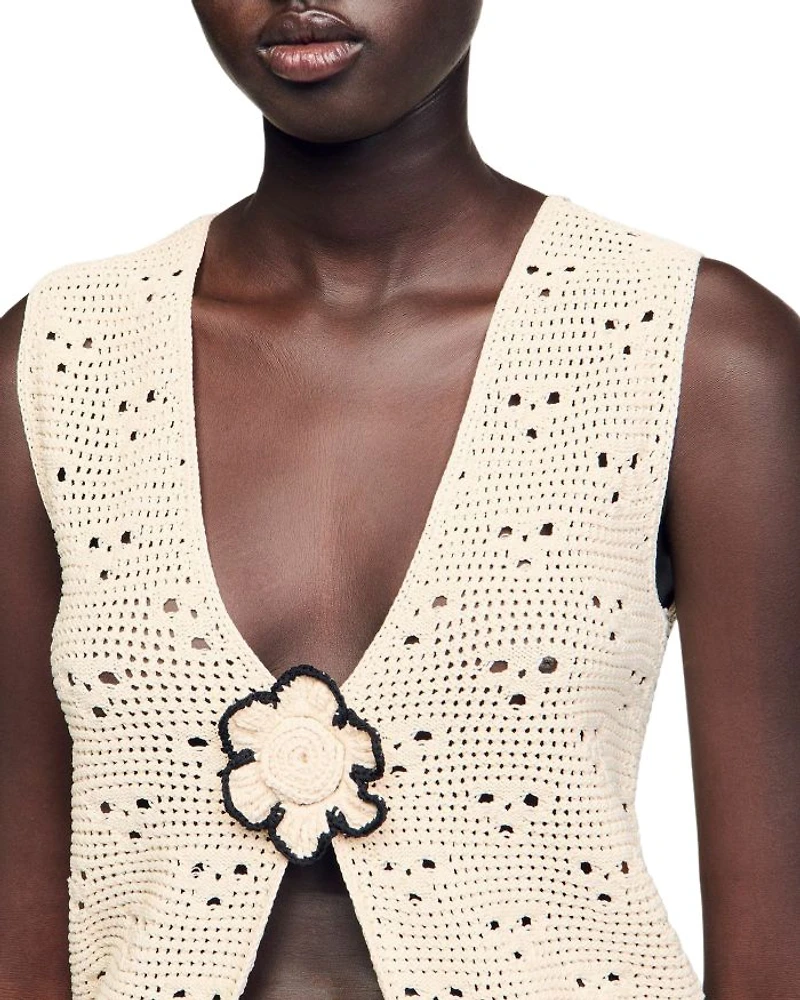 Nouck Crochet V Neck Sweater