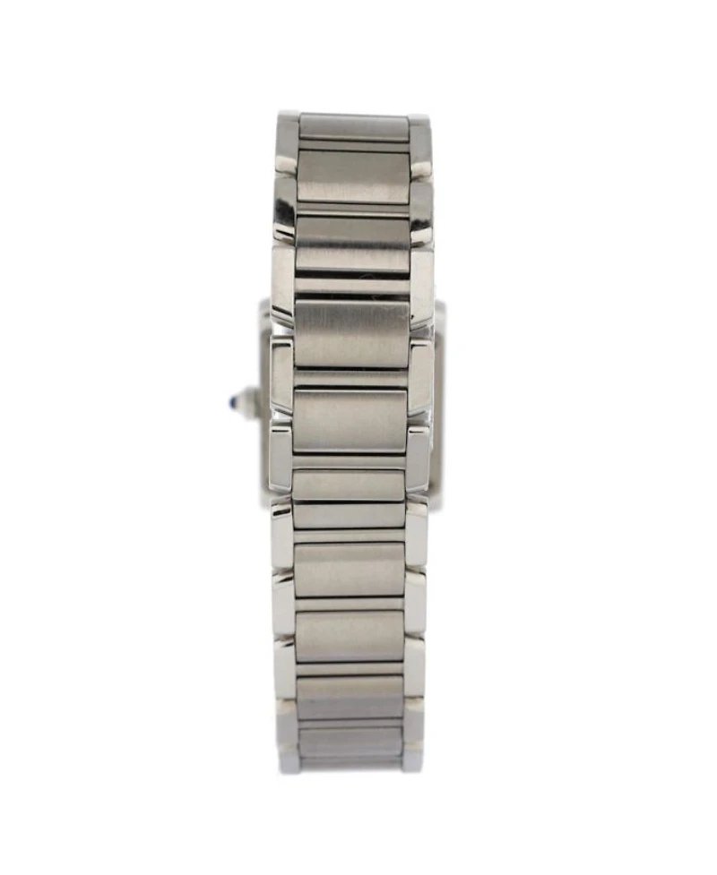 Tank Francaise Quartz Watch in Stainless Steel with Diamond Bezel 20mm