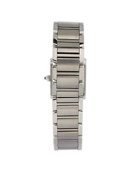 Tank Francaise Quartz Watch in Stainless Steel with Diamond Bezel 20mm