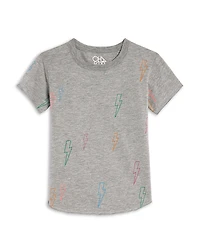 Chaser Girls' Neon Bolts Short Sleeved Tee - Little Kid, Big Kid
