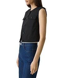Fitted Sleeveless Linen Vest
