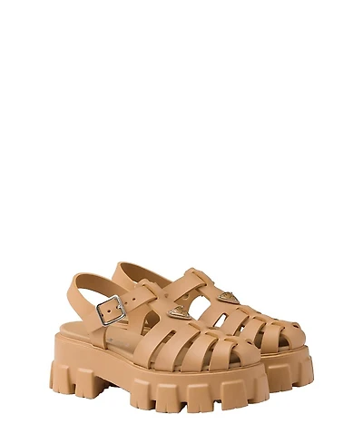 Prada Women's Rubber Monolith Sandals