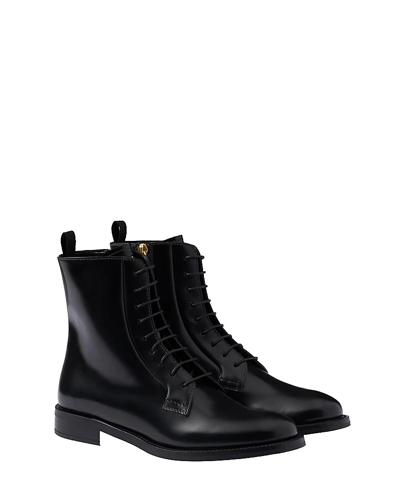Prada Women's Brushed Leather Ankle Boots