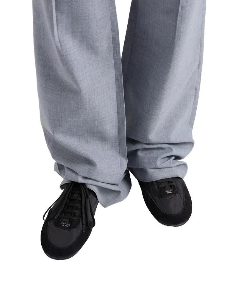 Men's Collapse Re-Nylon and Suede Elasticized Sneakers