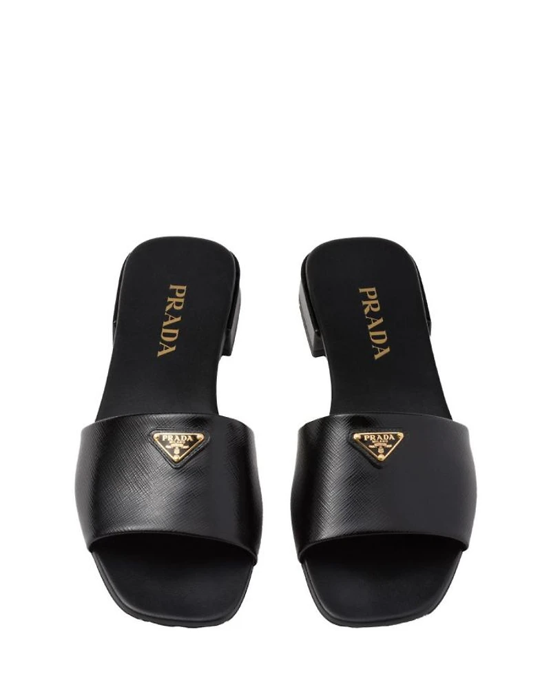 Women's Saffiano Patent Leather Slides