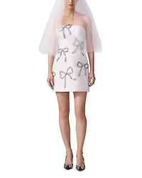 Silk Embellished Mini Dress