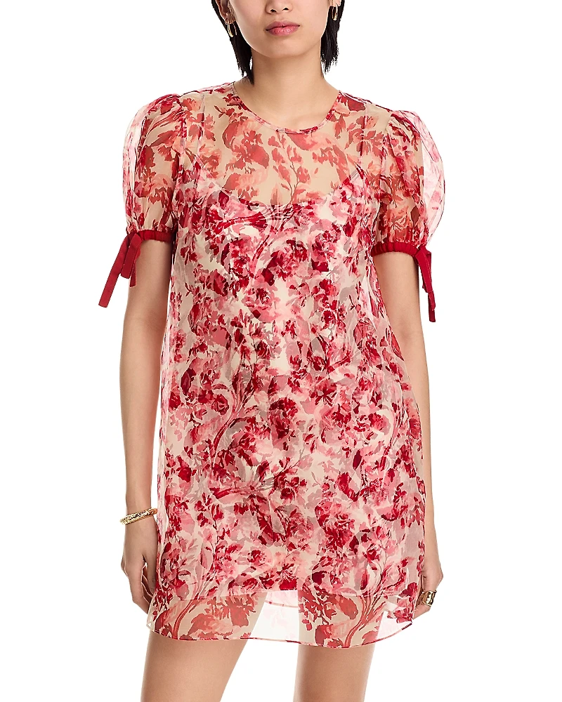 Cinq a Sept Floral Ribbons Junette Silk Dress