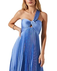 Rasya One Shoulder Pleated Maxi Dress